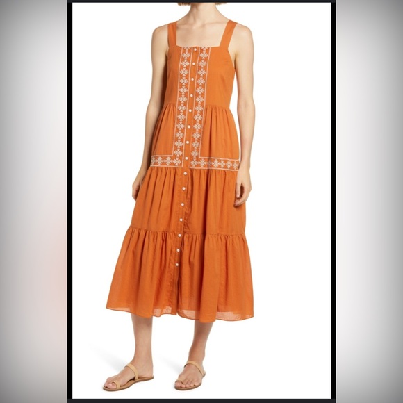 Madewell Dresses & Skirts - Madewell Terracotta Embroidered Midi Dress